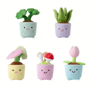 2in1 Cute Plant Potted Plush Toys Tulip, Mushroom, Aloe Vera, Begonia, Lucky grass Plant Doll Perfect for Halloween, Easter, Christmas & Birthday Gifts Room Decoration