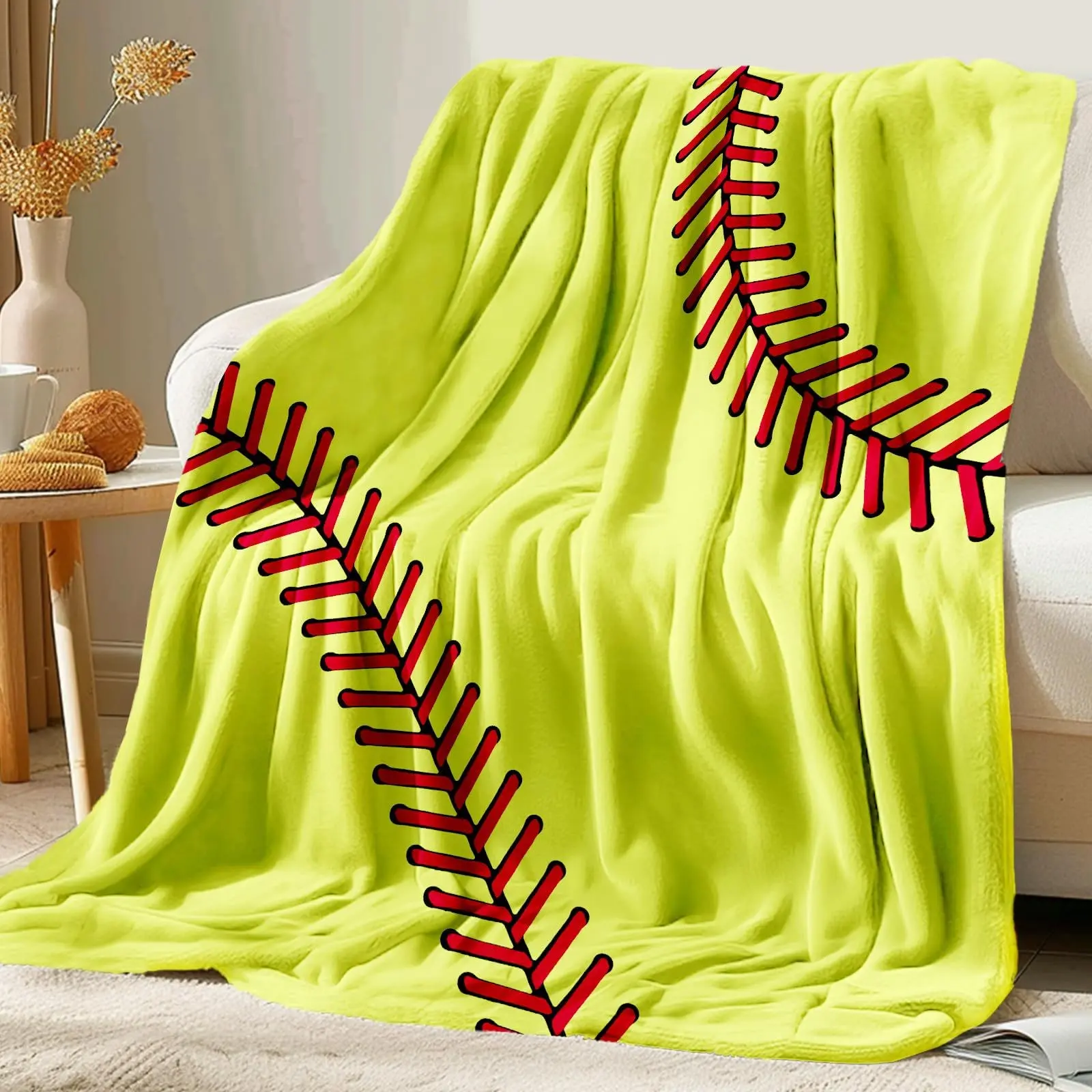 Baseball Blanket, Multiple Sizes, Mother's Day Gift, Home Office Use, Soft and Cozy, Perfect for Relaxing at Home, Soft Warm Blanket