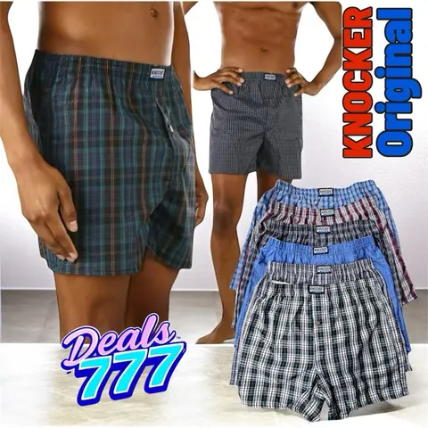 Men's Classic Fit Button-Front Boxer Trunks - 3 Pack, Mixed Colors, Front Fly, Elastic Waistband, Soft Comfortable Cotton-Polyester Blend Fabric, Durable for Everyday Wear, Soft Comfortable Men's Boxer Briefs