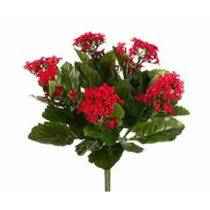 FBK107-RE 13.5 in. Red Decorative Flower-Shaped Artificial Kalanchoe Bush Set - 5 Bushes per Case, 6-Case Pack, Ideal for Home Decor, Mother's Day Gift, Flower-Shaped Artificial Plants