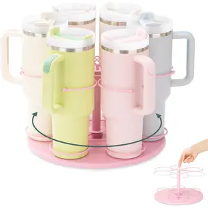 Upgraded Water Bottle Organizer for Stanley 40 oz/30 oz/20 oz,Rotating Stanley Cup Organizer Holder,Tumbler Holder Organizer, Easy to Install Kitchen Organizers and Storage for Stanley Cup Accessories