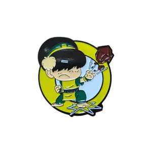 Avatar: The Last Airbender Enamel Pin Chibi Toph With Earthbending, 1.5 Inch Diameter, New