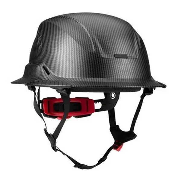 HRXF-25CKE2 Radix Full Brim Non-vented Safety Helmet with Twiceme Carbon Fiber Design and Adjustable Strap