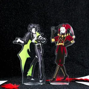 The Freak Circus Pierrot & Harlequin 15cm Acrylic Standee Set | Dark Circus Desk Display