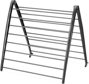 Tendedero plegable Whitmor Spacemaker, organizador de ropa interior con diseño patentado, ahorro de espacio, 6" L x 26" W x 51.5" H, negro