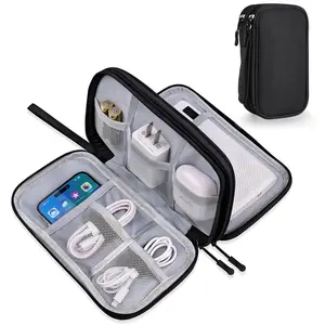 Travel Cable Organizer Pouch Electronic Accessories Carry Case Portable Waterproof Double Layers All-in-One Storage Bag for Cord, Charger,Phone,Earphone,Travel Essentials Versatile Travel Accessories