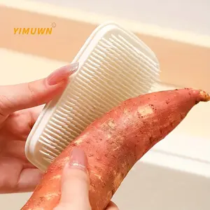 2pcs Fruit and Vegetable Peeling Cleaning Brush, Bendable Sink Brush, Cutting Board Gap Brush, Cup Washer, Home Cleaning Supplies