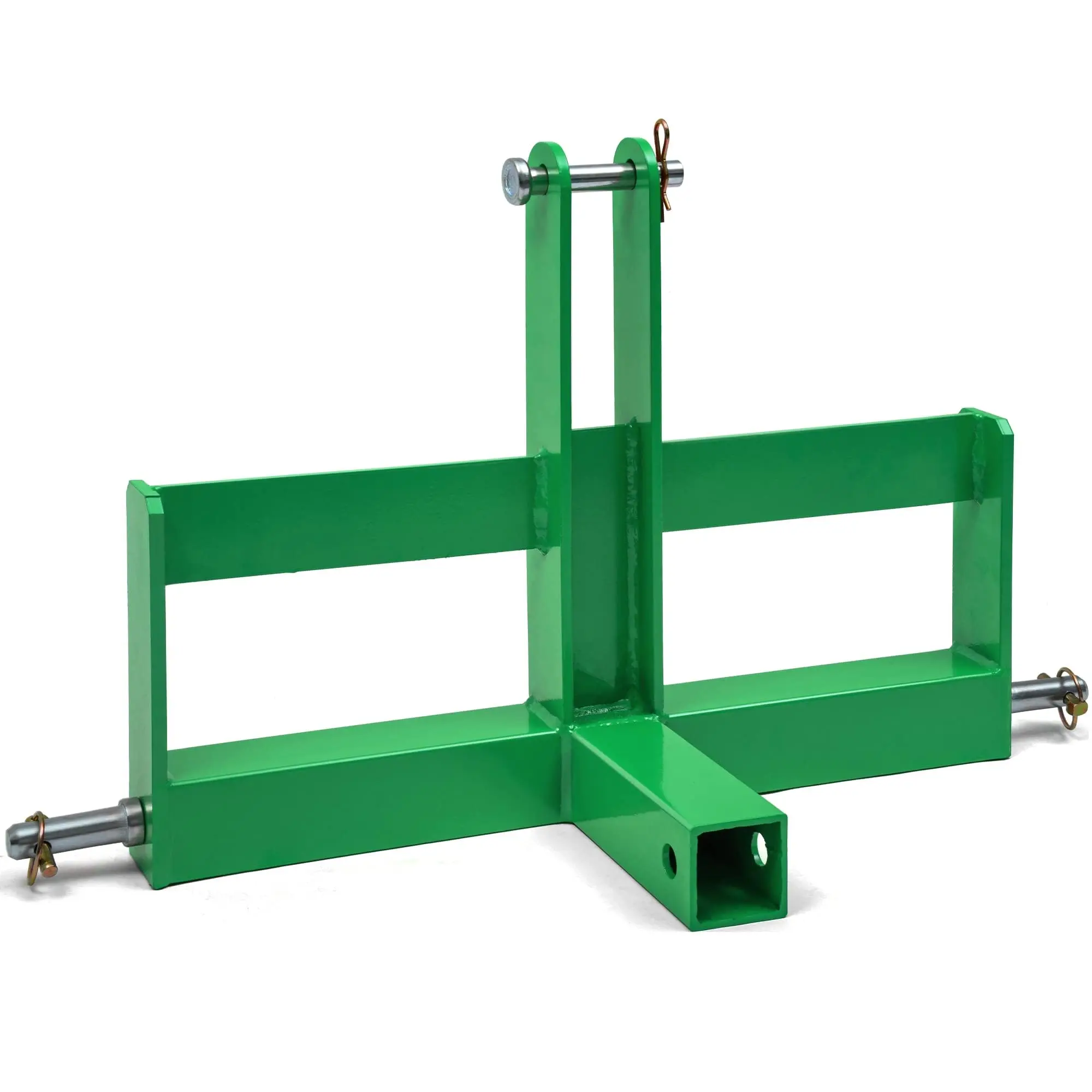 Steel Rustproof 3-Point Tractor Hitch - Heavy Duty Category 1 Quick Hitch Attachment with 2" Receiver, Towing Ball, Hook, Ballast Tank for Kubota & Subcompact Tractors Towing Loads