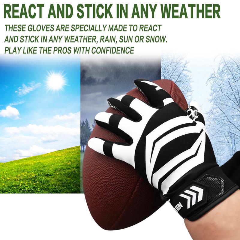 Football Receiver Gloves Men Adult Receiving Gloves Pro 2.0 Grip Gloves Breathable in Red Blue White Small Large Medium X-Large