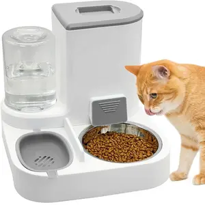 Automatic Pet Feeder and Waterer Combo, Suitable for Cats and Dogs, 2-In-1 Feeding and Drinking Fountain Cat Bowl Pet Supplies