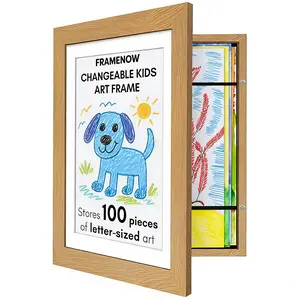 Framenow [Mom Hack] Kids Art Gallery Frame - Front Open Changeable Picture Frame, Holds 100+ Artworks, Kids Art Storage & Display for 8.5x11 with Mat, Home & School Art Projects