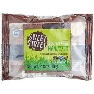 Sweet Street Individually Wrapped Gluten Free Honduran Chocolate Manifesto Brownie, 8 Count