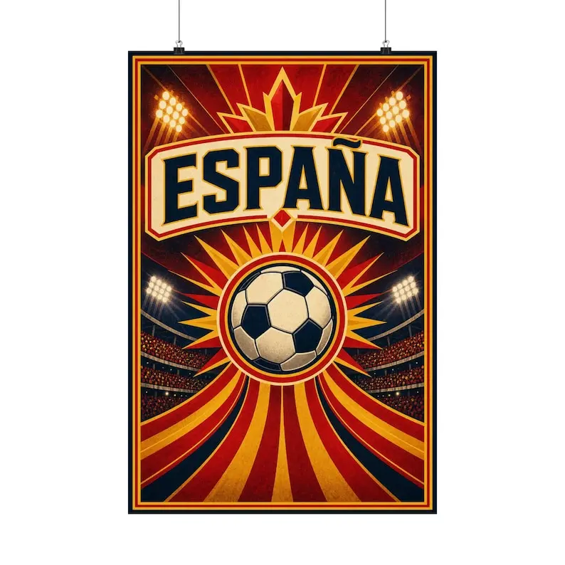 [Unframed] Spain Soccer Fan Art Poster Matte Vertical Poster 2026 Wall Decor