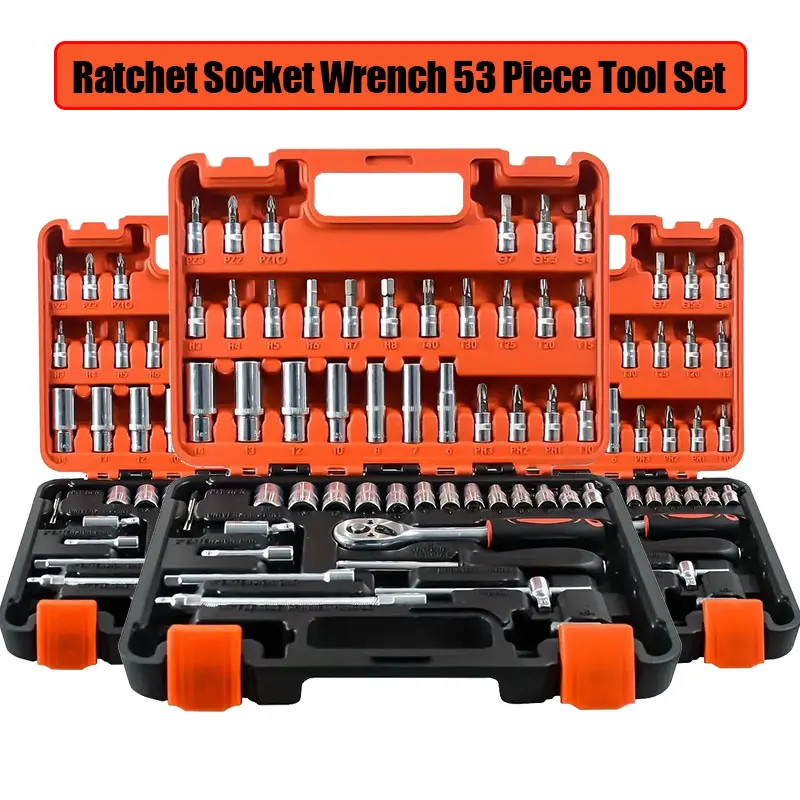 53pcs Professional Tool Set, Multi-functional Toolbox, Portable Design, For Home And Car Repair, A Tool Set For Enthusiasts And Professionals, A Gift For Friends