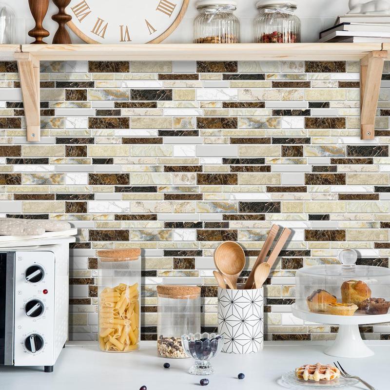 Marble Pattern Wall Sticker, Self-Adhesive Peel-and-Stick Waterproof and Oil-Proof Wall Decal for Kitchen, Bathroom, Home Office and Dormitory, Marble Backsplash Wallpaper