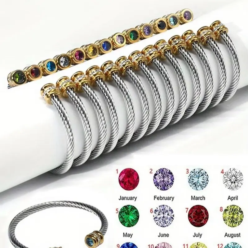 Zodiac Birthstone Cable Wire fashion bracelet Zodiac Birthstone Cable Wire fashion bracelet