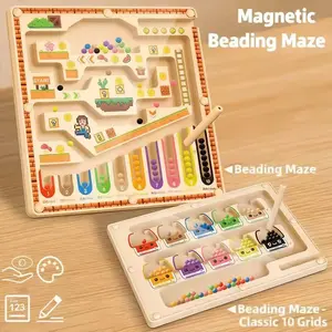 Magnetic Color Sorting Maze Puzzle Board, Fine Motor Skills Toy for Kids, Educational Activity Game for Boys and Girls, Fun Learning Tool