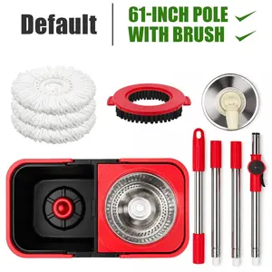 BN BY NEE Steel Detachable Spin Mop & Bucket System - 360-Degree Rotating, Self-Wringing, Foldable Dual-Chamber, Space-Saving Mop with Spin Dryer Wringer