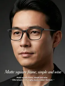 Men's Retro Square Glasses Frame, Lightweight Tr90 Anti-Slip Prescription Eyewear, Comfortable Vintage Style, Ideal for Office & Study, Multiple Colors Available