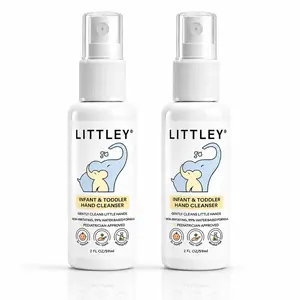 Littley 2oz infant & toddler hand cleanser 2 pack | alcohol-free kids hand spray | fragrance-free travel size
