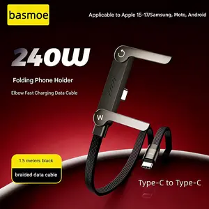 2026 New 2-in-1 Type-C Cable with Invisible Phone Stand, 240W Super Fast Charging, Ideal for Gaming, Office, Car & Travel, Compatible with iPhone, Samsung and All Type-C Devices