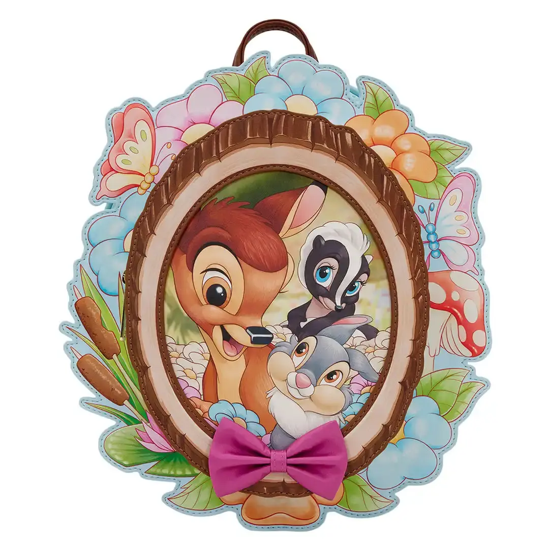 Loungefly Disney Bambi & Friends Cameo Faux Leather Women's Mini Backpack with 3D Bow, Applique Flowers | Women's Backpacks, Backpacks Women