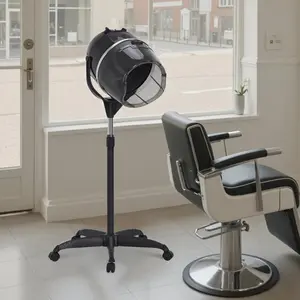 BarberPub 1300W Adjustable Hooded Floor Hair Bonnet Dryer Stand Up Rolling Base  Hot Perm Heating Element VHD08