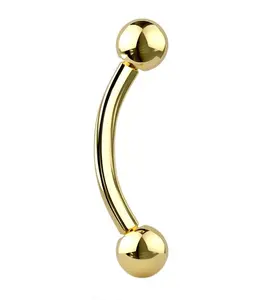 Gold PVD Titanium Curved Barbell