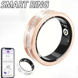 Diamond Fashion Women Smart Ring With Box IP68 Waterproof Lady ring Heart Rate Health Monitor Sports Pedometer Fitness Rings New Wearable Tracker