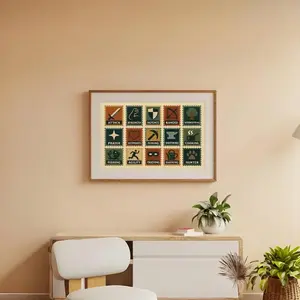 [No Frame] Old School RuneScape Skills Poster, OSRS Skill Icons Wall Art, Retro Gaming Room Decor, Attack Strength Defence Skill Chart Print
