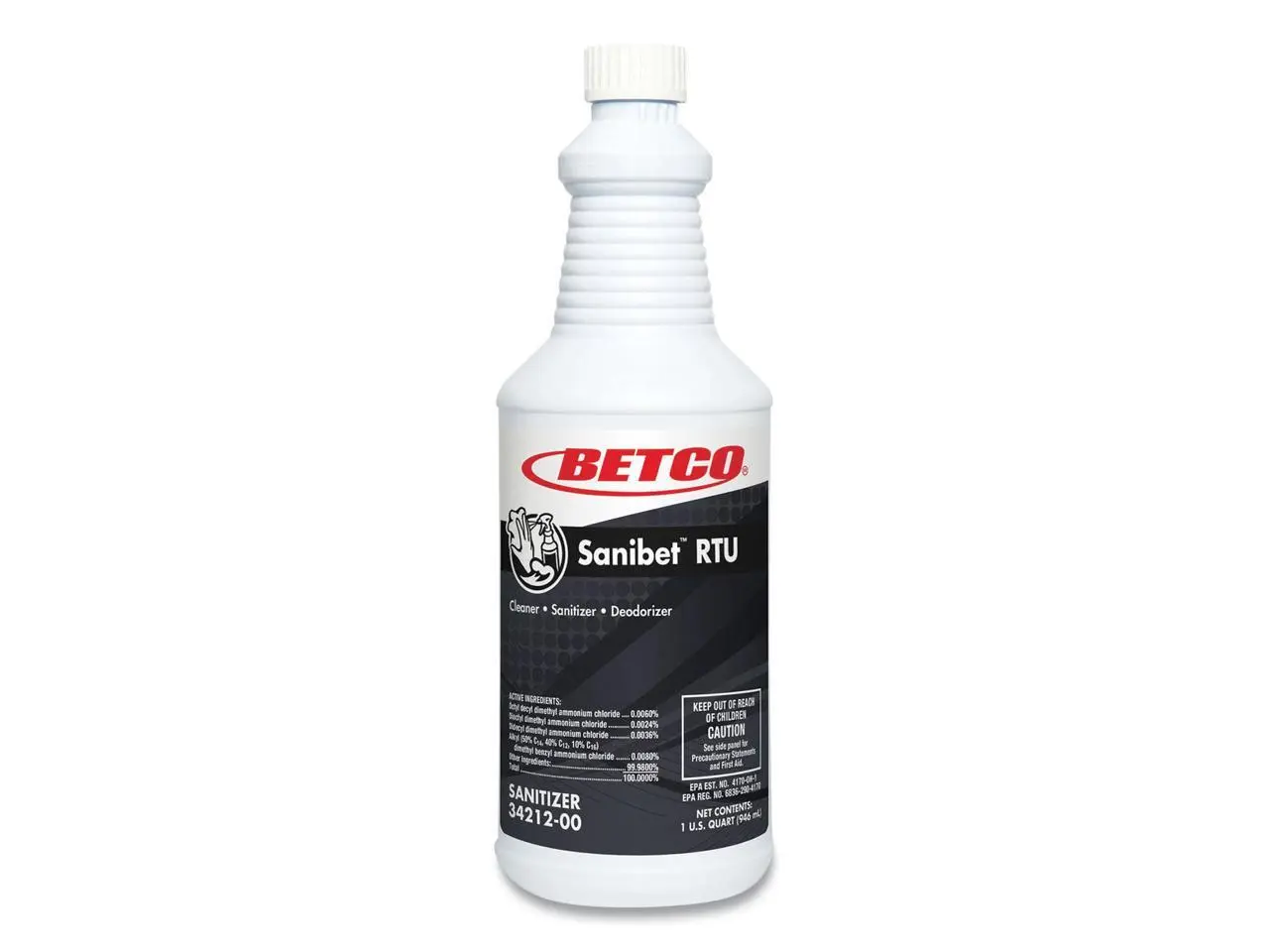 Sanibet RTU Sanitizer and Surface Cleaner Unscented 32 oz Bottle 3421200 Sanibet RTU Sanitizer and Surface Cleaner Unscented 32 oz Bottle 3421200