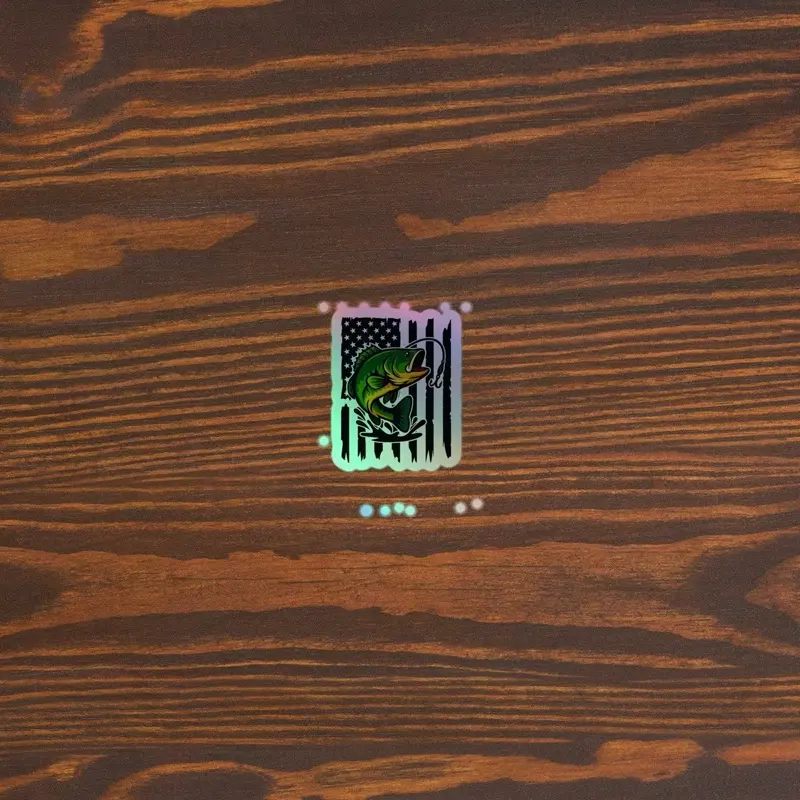 Holographic Bass Sticker - Hot-Embossed Vinyl, 3D Pattern, Durable, Bubble-Free Application, Ideal for Indoor Use