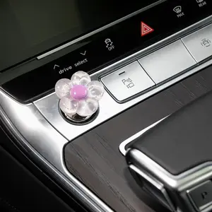 Push to Start Button CoerPurple  AccessoriesEngine Start/Stop  Flower Starter Coer (for Decoratie Accessories)  Decor for Women (Transparent )