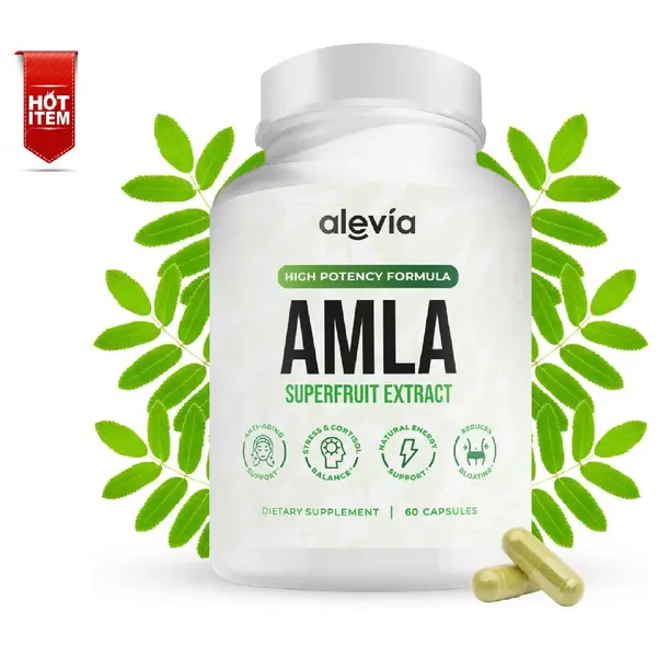 Alevia Organic Amla Capsules 1000mg – Indian Gooseberry Amla Fruit Supplement