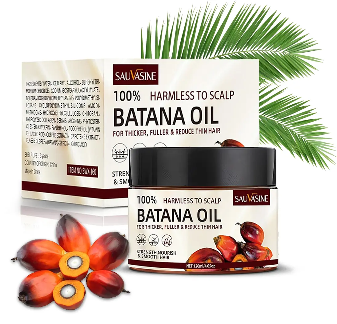 SAUVASINE Batana Oil - 100% Pure & Natural Hair Growth Treatment from Honduras, Repairs Damage & Boosts Thickness, 120ml Perfect Gift for Women/Men, Organic Haircare Shampoo, Batana Oil Hair Growth, Helps Reverse Dry, Damaged Hair