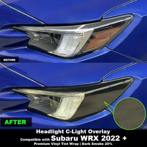 Crux C Light Headlight Overlay Vinyl Wrap – Dark Smoke 20% | Visual Refinement Compatible with Subaru WRX 2022–Present