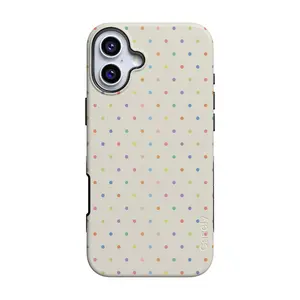 Casely iPhone 16 Case | On the Dot | Rainbow Polka Dot | Bold Protective Design | Compatible with MagSafe
