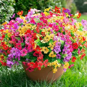 Artificial Potted Daisy, Colorful Faux Flower with Pot, Decorative Flower for Outdoor Garden Yard, Home Decor Supplies, Fruit