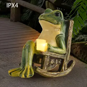 1 Solar-Powered Mini Frog Garden Light - Outdoor Frog Statue with Yellow Lantern, IPX4, Ideal for Home Decor, Garden Accessories, and Outdoor Lighting, Solar Charged Nickel Battery, Outdoor Frog Decor | Artistic Frog Design | Solar Charged