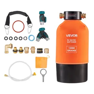 VEVOR RV Water Softener, 12,000 Grain, Portable Water Softener System with NPT 3/4" Fittings, Food-Grade Resin, Quick Connect, Convenient for RVs, Trailers, Boats, Mobile Car Washing, Pressure Washin