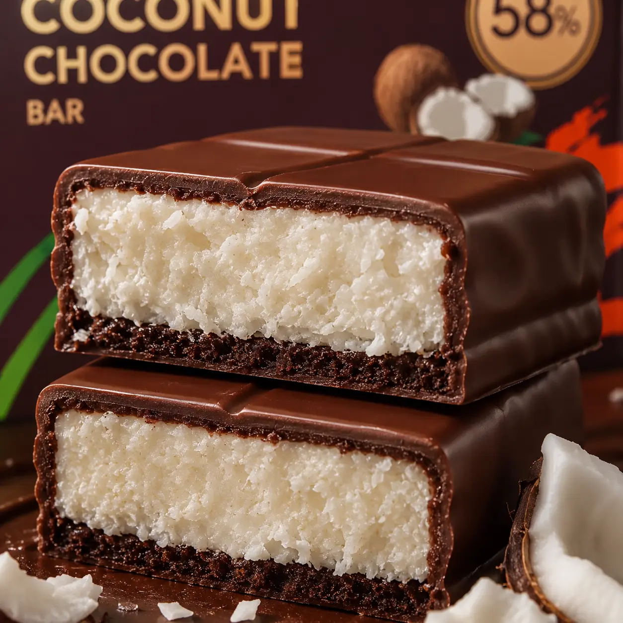 Dubai-Style Coconut Chocolate Bar, Crispy & Crunchy Chocolate with Rich Coconut Flavor, Sweet Dessert Treat for Sharing & Everyday Snacking