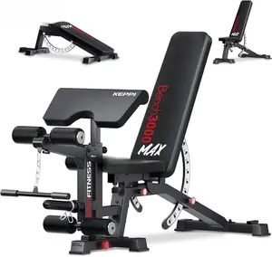 KeppiFitness Adjustable Weight Bench, Bench3000 MAX Heavy Duty Workout Bench Press with Leg Extension and Preacher Pad for Home Gym Fitness, Flat Incline Decline Sit Up Bench
