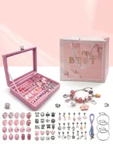 9-Grid DIY Jewelry Making Kit, Cute Flower Beads & Accessories, Round Beads, Create Bracelets, Necklaces, and Earrings, Perfect for Crafting