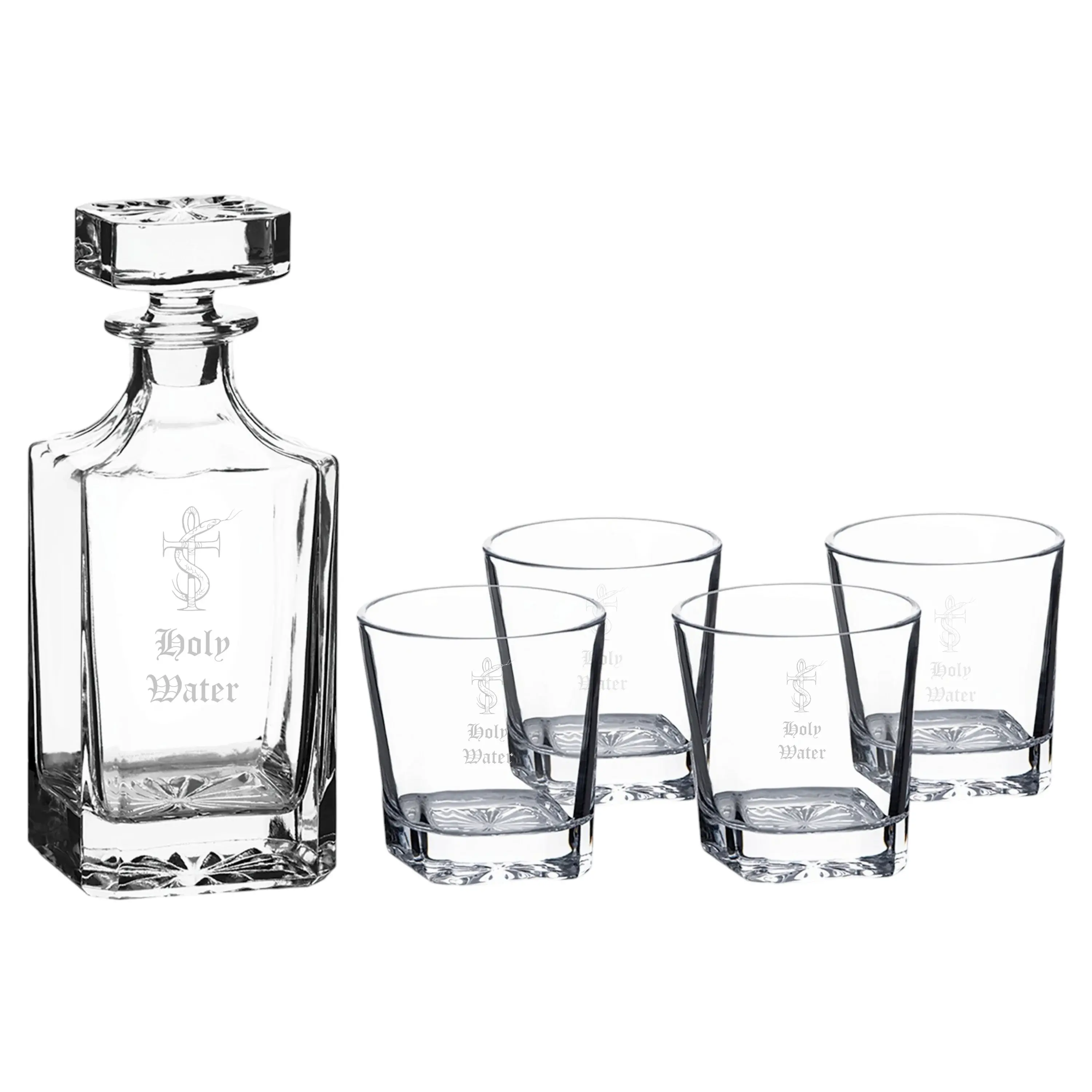 750ml Decanter Set - Holy Water - with four 11oz glasses
