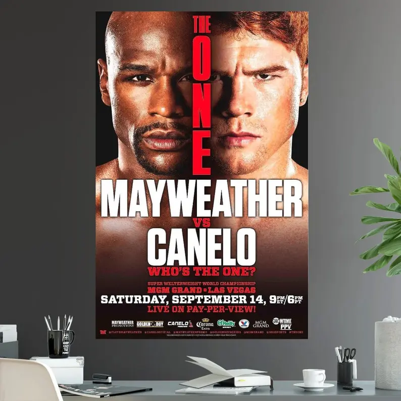Floyd Mayweather Jr. Vs Canelo Alvarez Undisputed Middleweight World Championship Battle Fight Poster Print The One iconic boxing