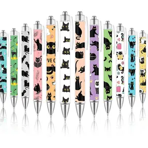 12 Pcs Themed Ballpoint Pens, Cute Ink Fancy Pens, Aesthetic Pens, Fine Point Smooth Writing, Animal Lover Students Classroom Office Supplies, Cute Retractable Pen