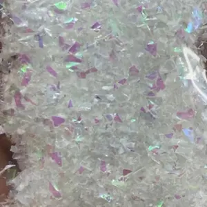 Holographic pink broken glass glitters