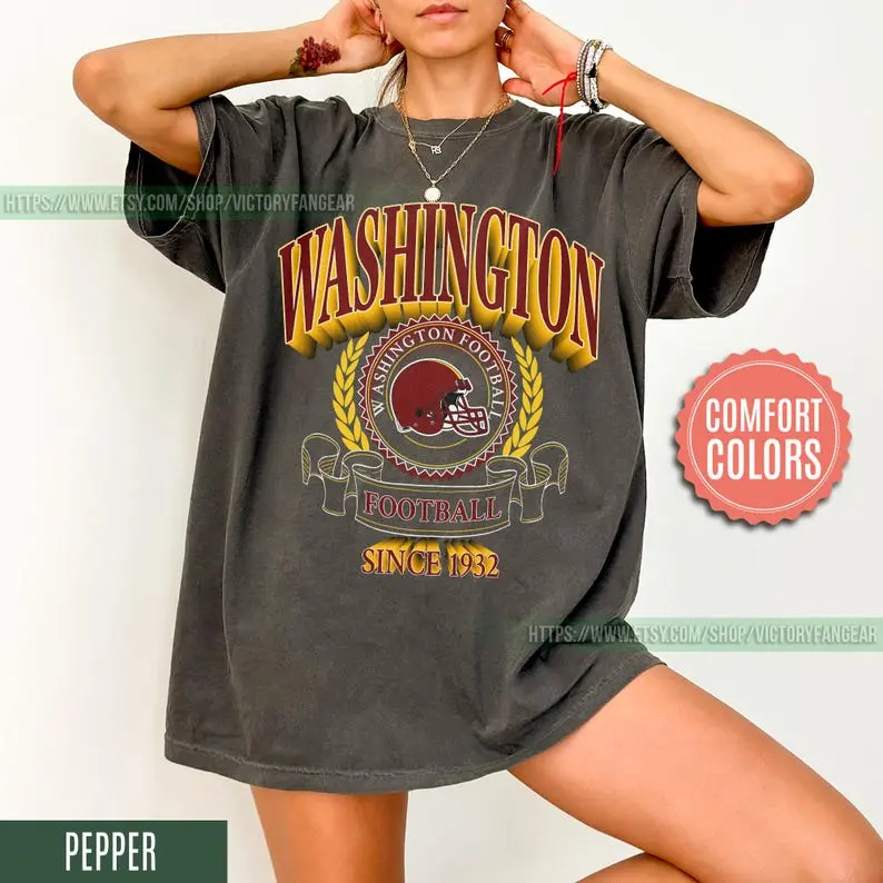 Washington Football Vintage Style Comfort Colors T-Shirt,Washington Crewneck Commander Sweater,Washington Fan Gift,Washington Shirt FTY27