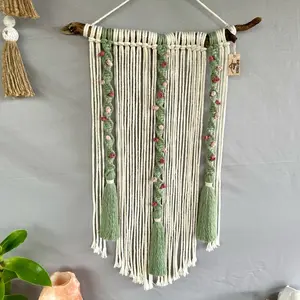 You’re Blooming’ Babe Macrame Wall Hanging, Floral Macrame with Flowers and Vines, Handmade Wall Art
