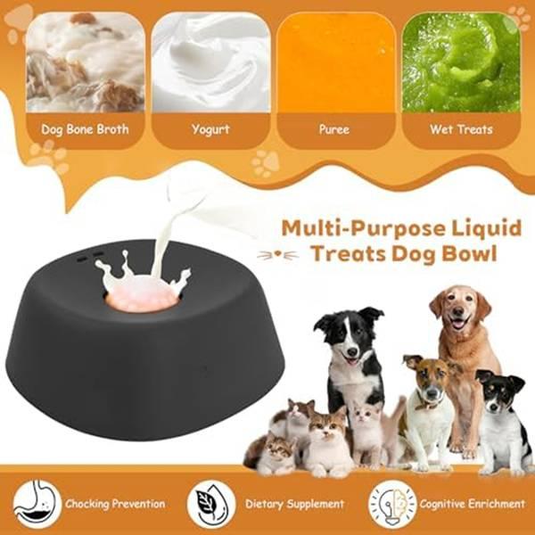 Slow-feeding Bowl for Dogs with Built-in Rollers Prevents Overflow Holds Bone Broth Easy to Lick Multifunctional Puppy Yogurt Feeding Bowl for All Breeds Ideal for Nutritional Supplementation